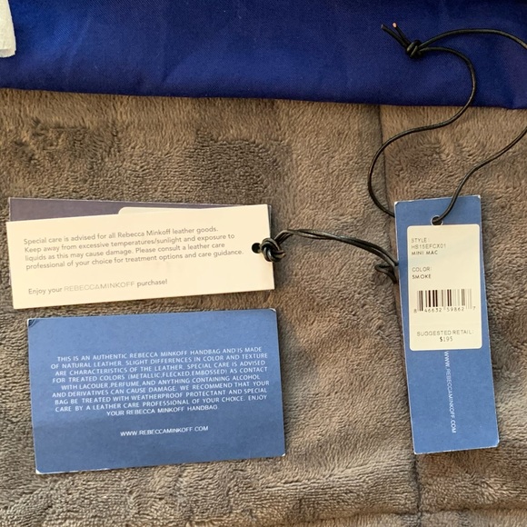 Rebecca Minkoff Mini M.A.C. Crossbody Purse Smoke Grey - Picture 10 of 15